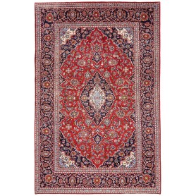 Tappeto Ardakan Persia Medaglione Rosso Blu Scuro 206x313 Cm