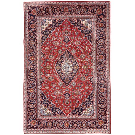 Tappeto Ardakan Persia Medaglione Rosso Blu Scuro 206x313 Cm