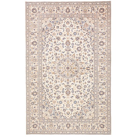 Tappeto Kashan Persia Medaglione Crema Blu 200x305 Cm