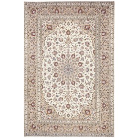 Tappeto Kashan Persia Medaglione Avorio Beige 197x297 Cm