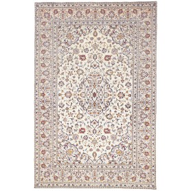 Tappeto Kashan Persia Medaglione Crema Blu 196x300 Cm