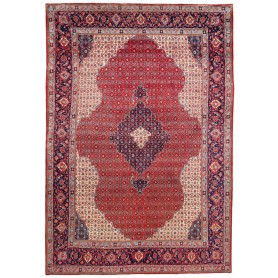 Tappeto Sarough Persia Medaglione Rosso Blu Beige 214x313 Cm
