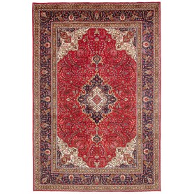 Tappeto Tabriz Persia Medaglione Rosso Blu 203x298 Cm