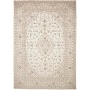 Tappeto Kashan Persia Medaglione Crema Blu 286x403 Cm