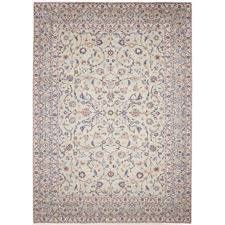 Tappeto Kashan Persia Floreale Verde Salvia Blu 277x390 Cm