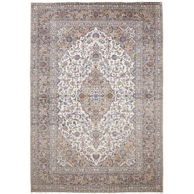 Tappeto Kashan Persia Medaglione Avorio Blu 248x358 Cm