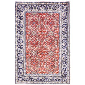 Tappeto Kashan Persia Floreale Rosso Blu Scuro 197x295 Cm