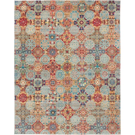 Tappeto Shahi Fine Pakistan Geometrico Multicolore Dominanti