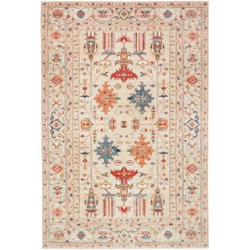 Tappeto Kazak Fine Pakistan Astratto Beige Rosso 200x299 Cm