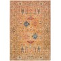 Tappeto Kazak Fine Pakistan Geometrico Terracotta Blu 209x30