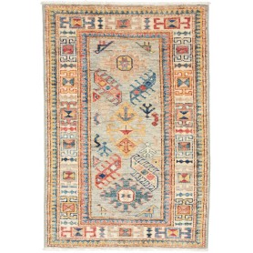 Tappeto Kazak Fine Pakistan Astratto Grigio Policromo 69x96