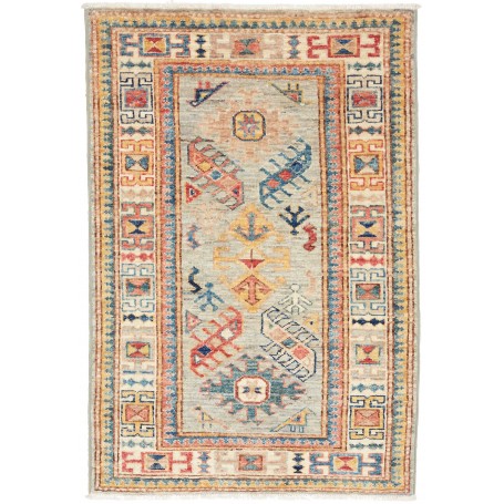 Tappeto Kazak Fine Pakistan Astratto Grigio Policromo 69x96