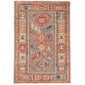 Tappeto Kazak Fine Pakistan Geometrico Marrone Rosso 68x99 C
