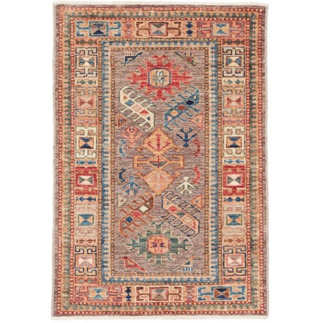 Tappeto Kazak Fine Pakistan Geometrico Marrone Rosso 68x99 C