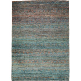 Tappeto Royal Gabbeh Pakistan Geometrico Blu Petrolio Terra