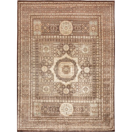 Tappeto Mamlouk Pakistan Geometrico Marrone Beige 266x356 cm