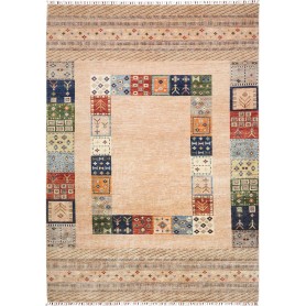 Tappeto Siva Pakistan Geometrico Beige Policromo 214x300 Cm