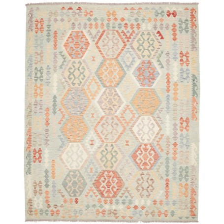 Tappeto Kilim Afghanistan Geometrico Verde Acqua Policromo 2