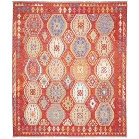 Tappeto Kilim Afghanistan Geometrico Terracotta Policromo 25