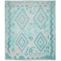 Tappeto Kilim Afghanistan Astratto Blu Turchese 246x284 Cm