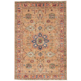 Tappeto Kazak Fine Pakistan Geometrico Beige Blu 126x192 Cm