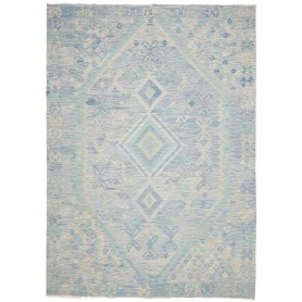 Tappeto Kilim Afghanistan Geometrico Azzurro Beige 210x295 C