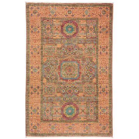 Tappeto Mamlouk Pakistan Geometrico Terracotta Verde 82x128