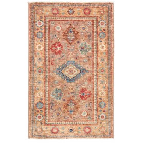 Tappeto Kazak Fine Pakistan Geometrico Beige Blu 80x127 Cm