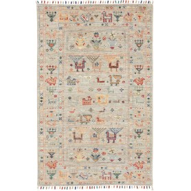 Tappeto Rubin Pakistan Floreale Grigio Chiaro Policromo 80x1
