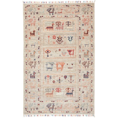 Tappeto Rubin Pakistan Geometrico Crema Terracotta 79x123 Cm