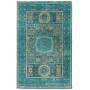Tappeto Mamlouk Pakistan Geometrico Turchese Blu Beige 77x12