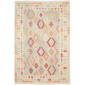 Tappeto Kilim Afghanistan Astratto Multicolore Tenue 200x297
