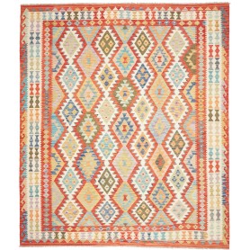 Tappeto Kilim Afghanistan Geometrico Terracotta Multicolore