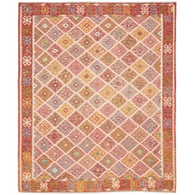 Tappeto Kilim Afghanistan Astratto Rosso Multicolore 248x294