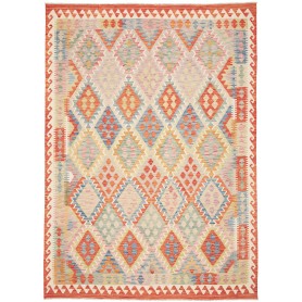 Tappeto Kilim Afghanistan Geometrico Multicolore Pastello Be