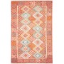 Tappeto Kilim Afghanistan Geometrico Arancione Blu 198x299 C