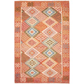 Tappeto Kilim Afghanistan Geometrico Arancione Multicolor 20