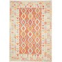Tappeto Kilim Afghanistan Astratto Arancio Multicolore 204x2