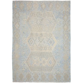 Tappeto Kilim Afghanistan Geometrico Azzurro Beige 211x290 C