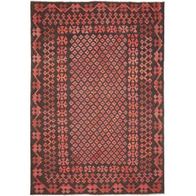 Tappeto Kilim Afghanistan Geometrico Rosso Terra Scuro 203x2