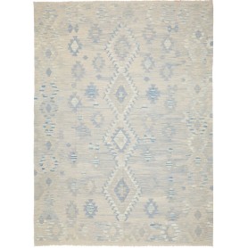 Tappeto Kilim Afghanistan Geometrico Beige Azzurro 207x283 C
