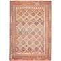 Tappeto Kilim Afghanistan Astratto Terracotta Blu 205x294 Cm