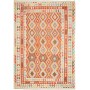 Tappeto Kilim Afghanistan Astratto Arancio Multicolore 208x2
