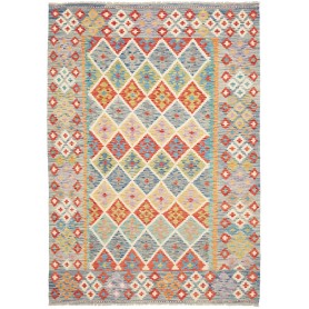 Tappeto Kilim Afghanistan Geometrico Multicolore Azzurro 174
