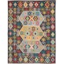 Tappeto Kilim Afghanistan Geometrico Antracite Multicolore 1
