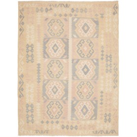 Tappeto Kilim Afghanistan Geometrico Beige Rosa 178x239 Cm