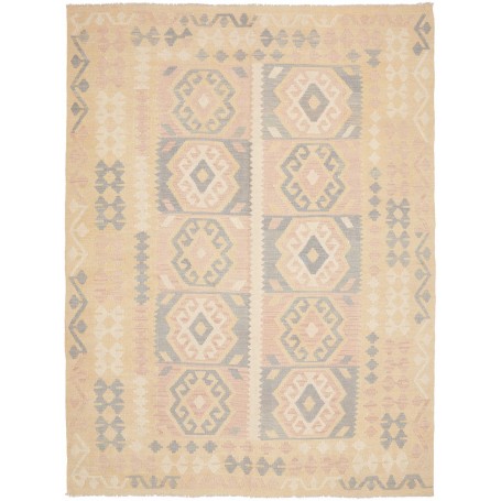 Tappeto Kilim Afghanistan Geometrico Beige Rosa 178x239 Cm