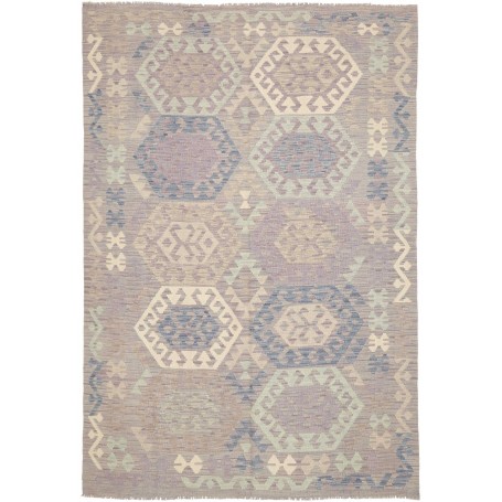 Tappeto Kilim Afghanistan Geometrico Lilla Azzurro 172x249 C
