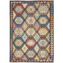 Tappeto Kilim Afghanistan Geometrico Marrone Multicolore 175