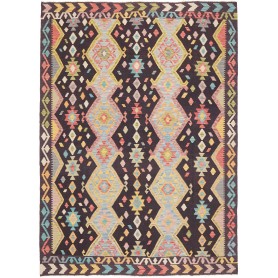 Tappeto Kilim Afghanistan Geometrico Scuri Vivaci 172x238 Cm